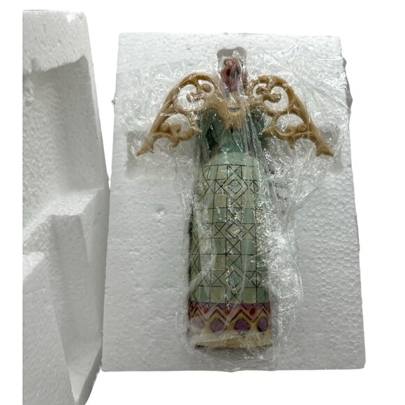 Jim Shore Heartwood Creek Friendship Angel Figurine Scroll Wings Tulips 4014037 - Picture 8 of 11